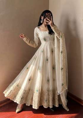 White Embroidery Fendi Gown Set