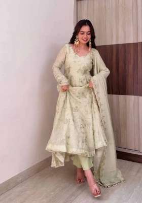 White Embroidery Fendi Gown Set