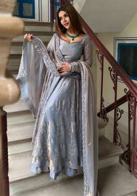 Grey Embroidery Fendi Palazzo Set