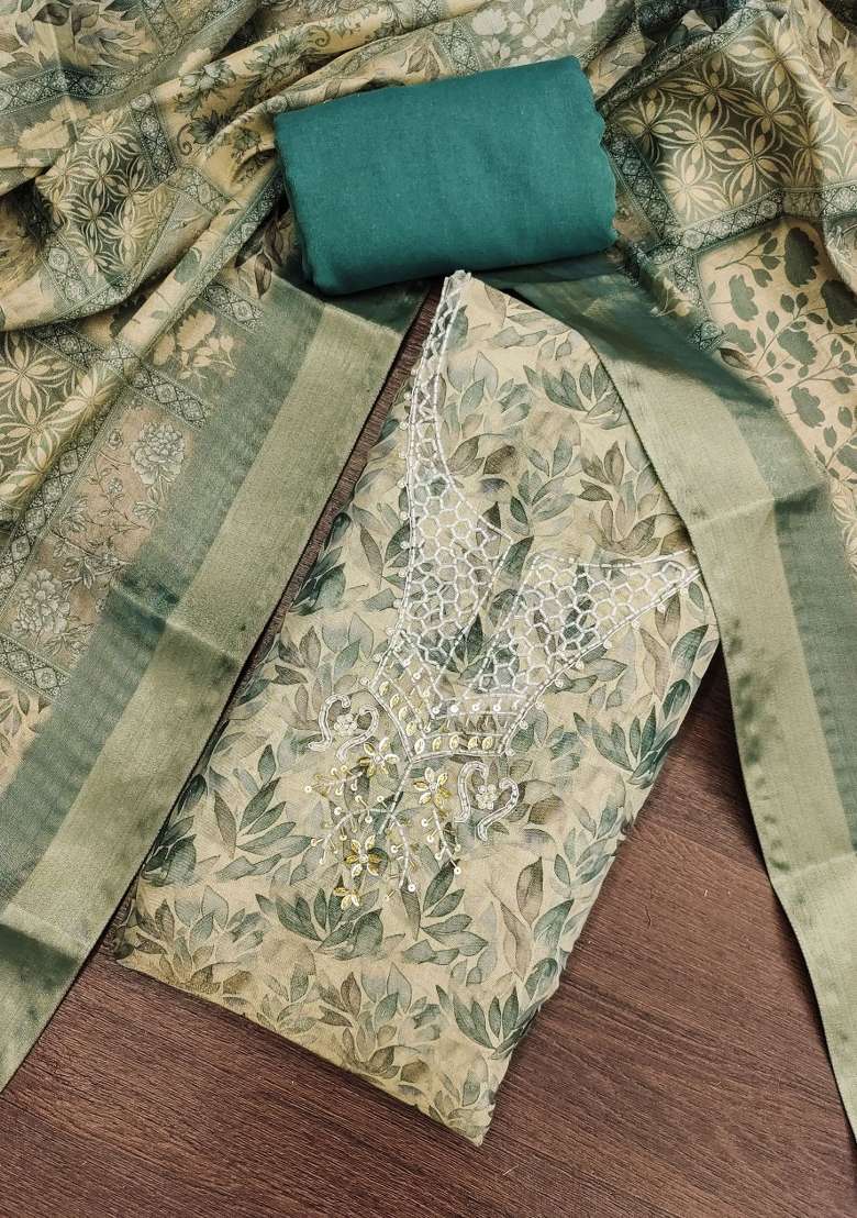 Slate Grey Embroidered Cotton Kurta Set - Indya