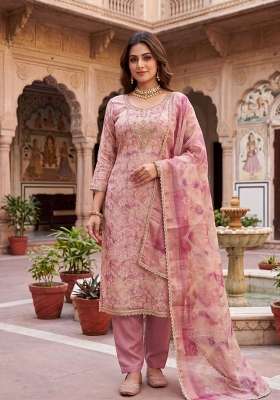 Blush Pink Embroidered Cotton Kurta Set