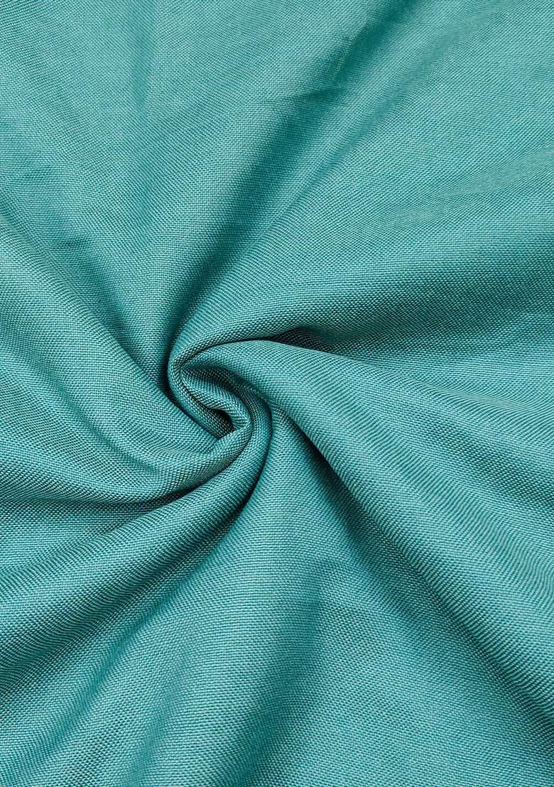 Seafoam Blue Embroidered Cotton Kurta Set - Indya