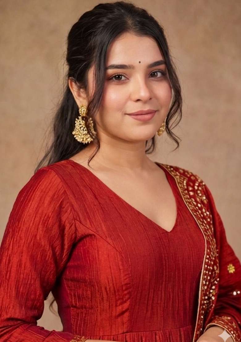 Crimson Red Solid Kumkum Kurta Set - Indya