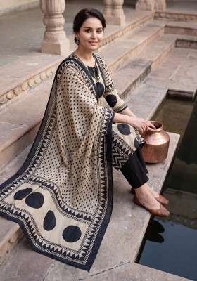 Cream Printed Cotton Kurta Set