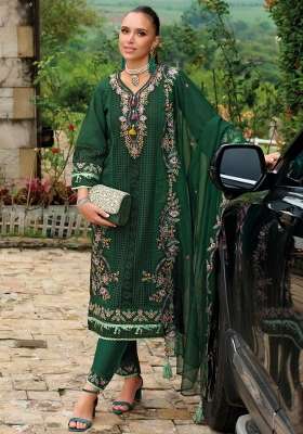 Green Embroidery Silk Kurta Set