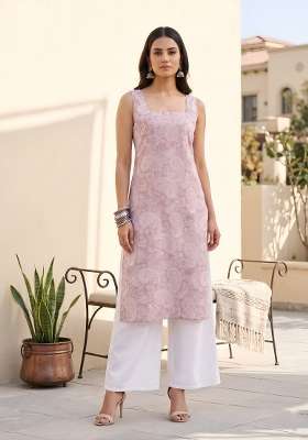 Lavender  Cotton Kurta Set