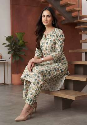 Multicolor  Cotton Kurta Set