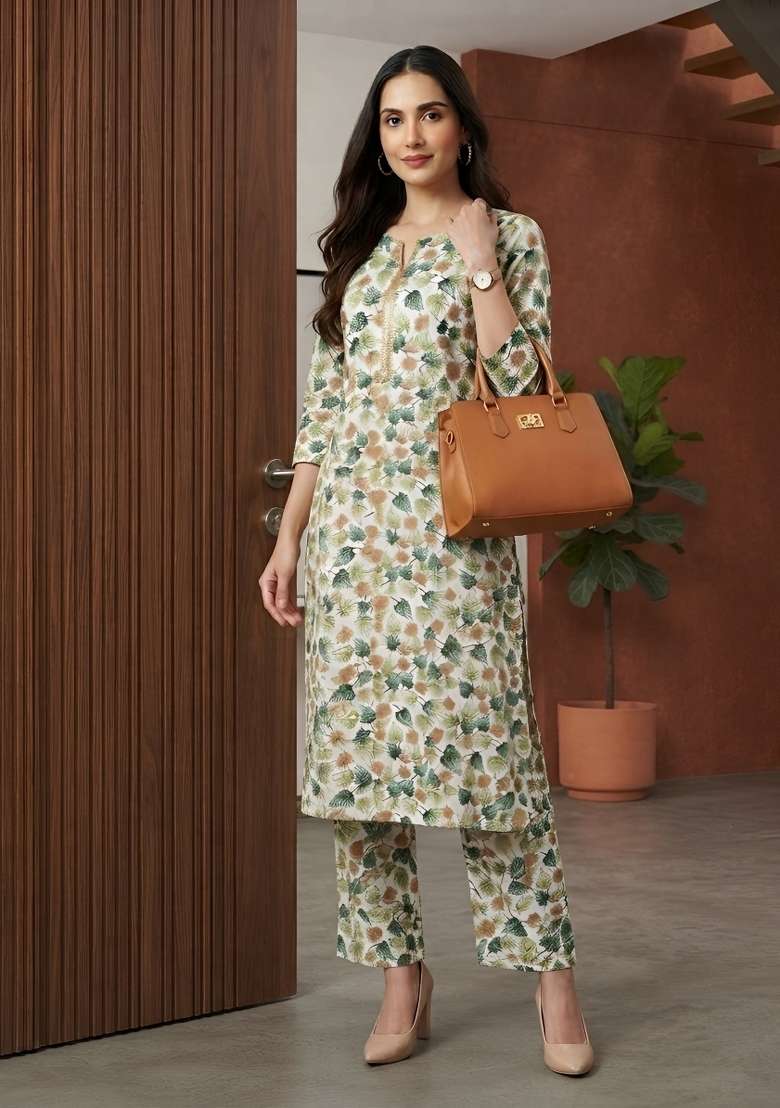 Multicolor  Cotton Kurta Set - Indya
