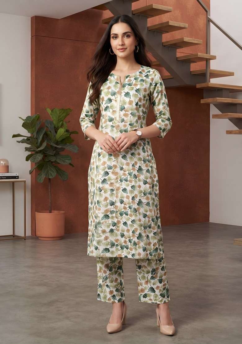 Multicolor  Cotton Kurta Set - Indya