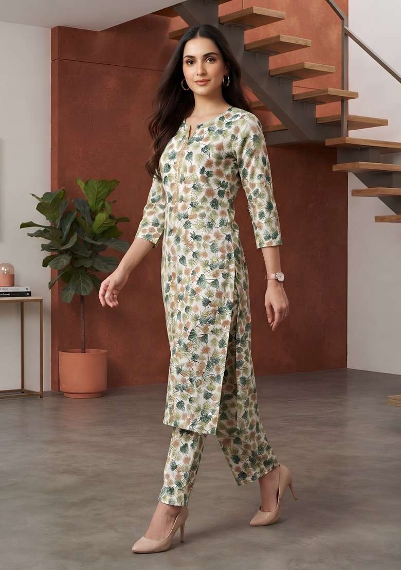 Multicolor  Cotton Kurta Set - Indya