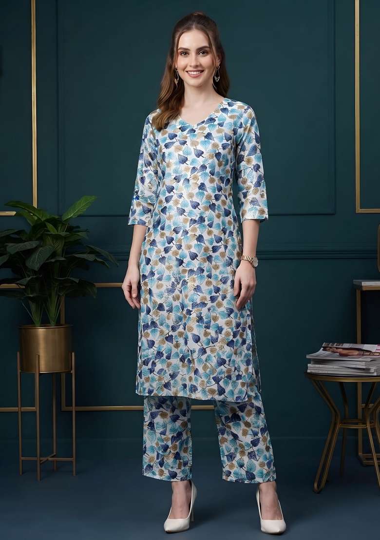 Multicolor  Cotton Kurta Set - Indya