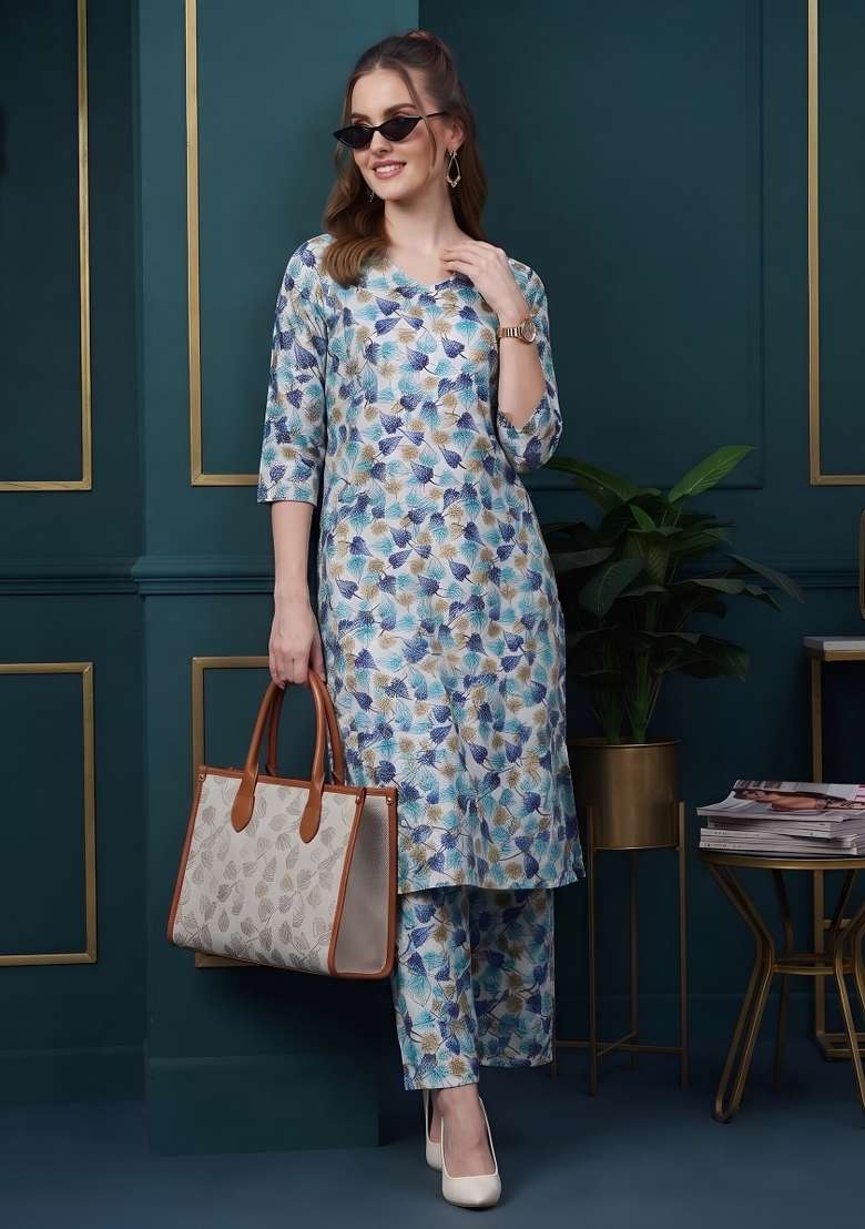 Multicolor  Cotton Kurta Set - Indya