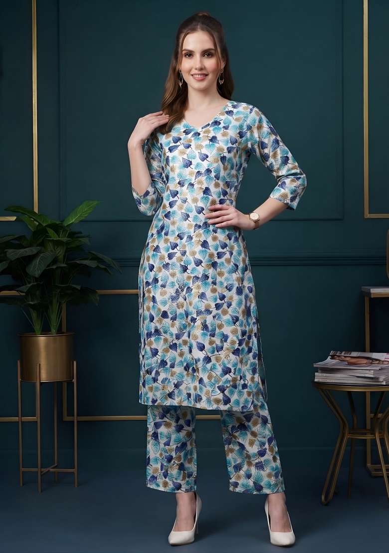 Multicolor  Cotton Kurta Set - Indya