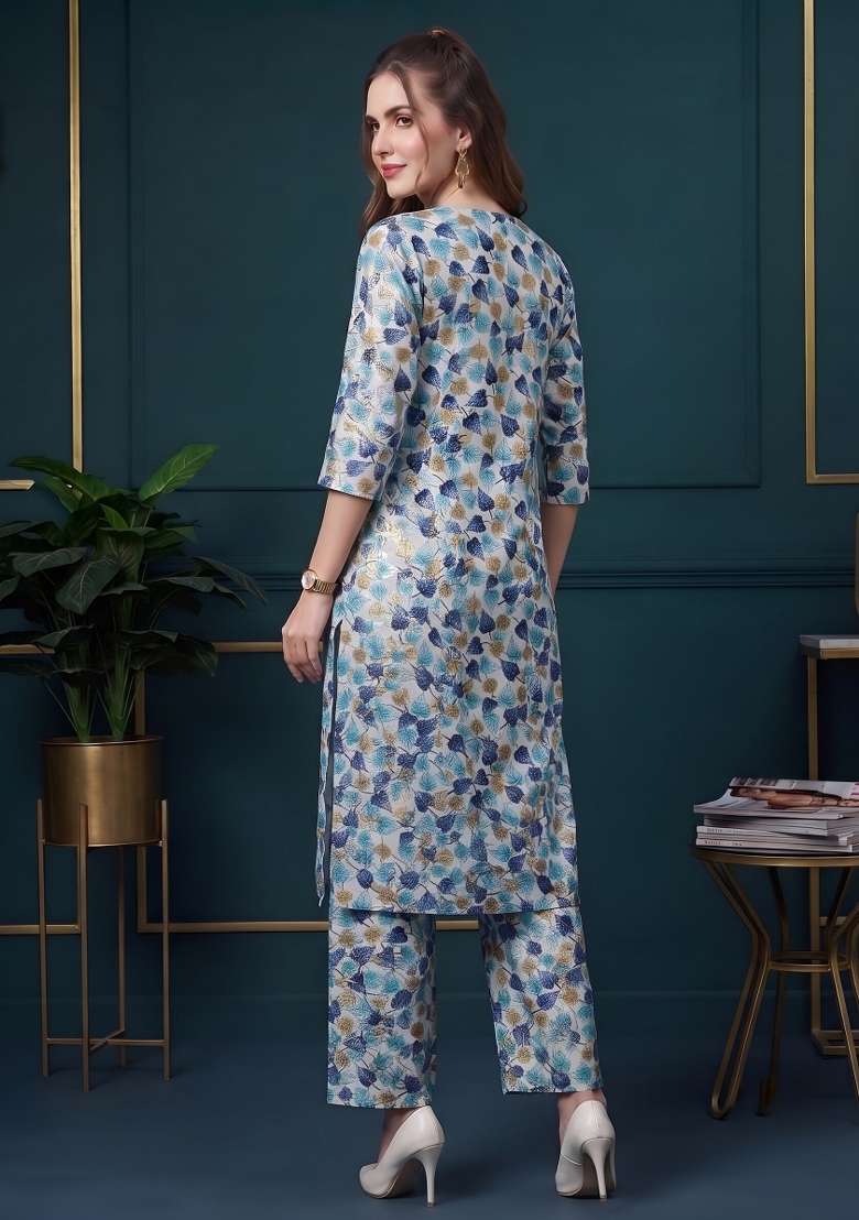 Multicolor  Cotton Kurta Set - Indya