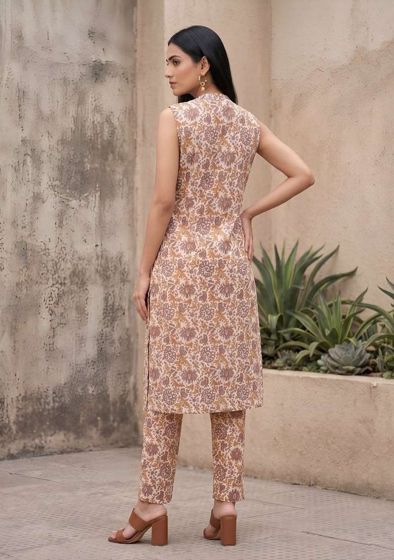 Multicolor  Cotton Kurta Set - Indya