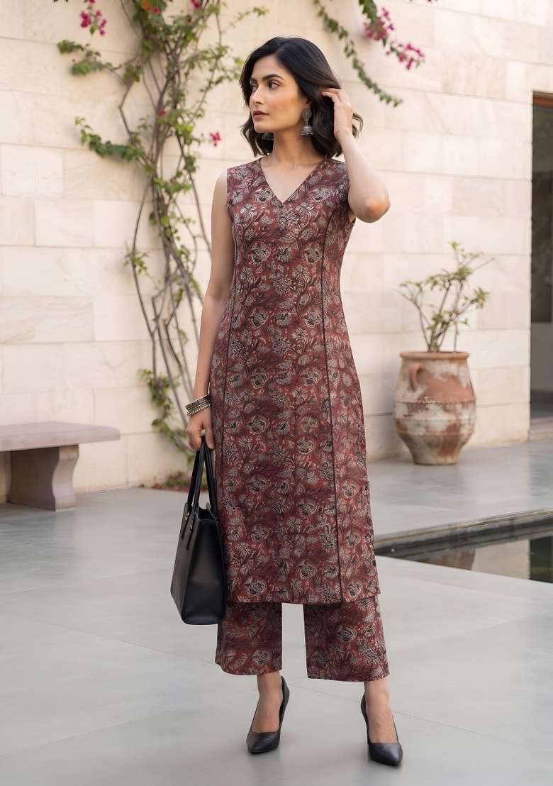 Multicolor  Cotton Kurta Set - Indya