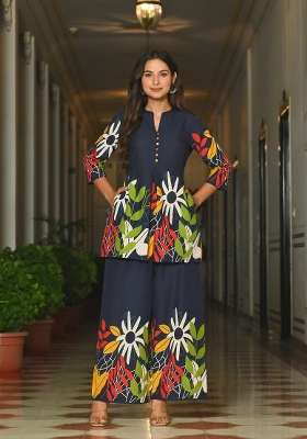 Blue  Cotton Kurta Set