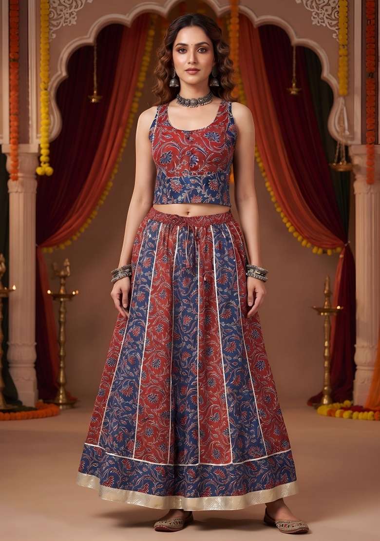 Multicolor  Cotton Kurta Set - Indya