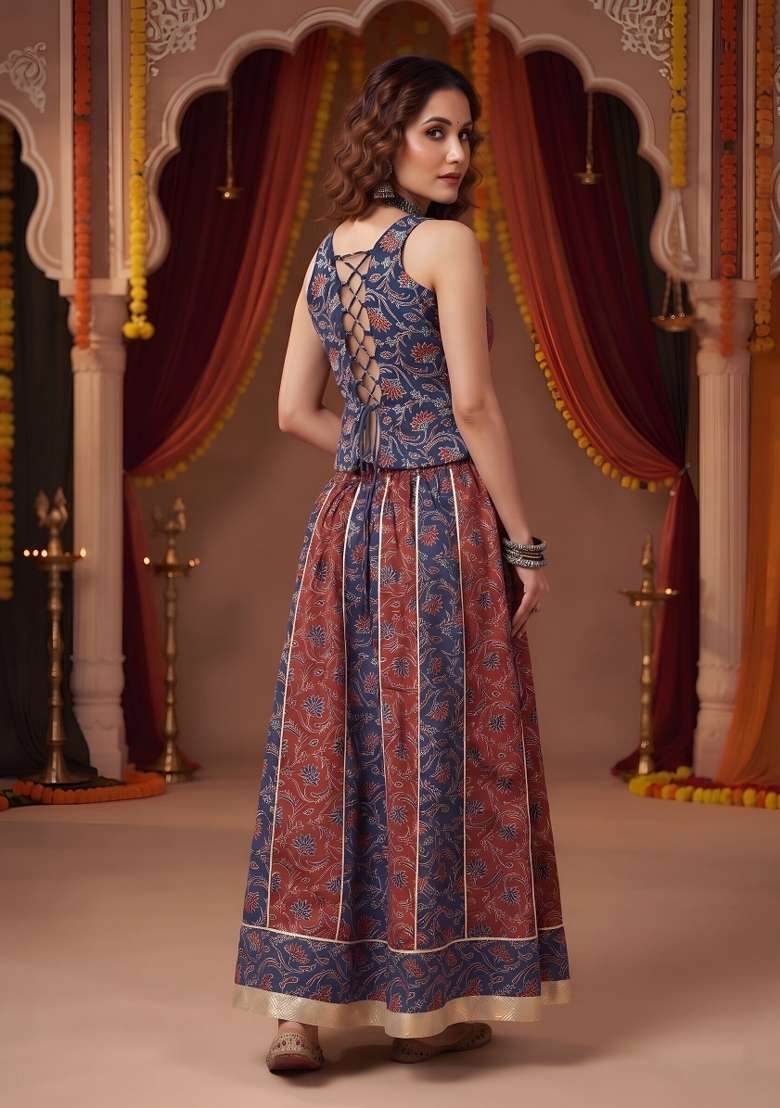 Multicolor  Cotton Kurta Set - Indya