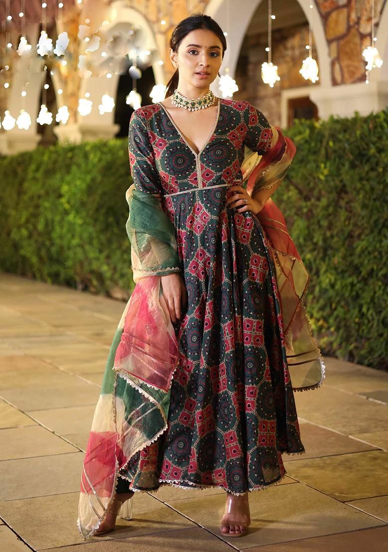 Multicolour Printed Muslin Kurta Set