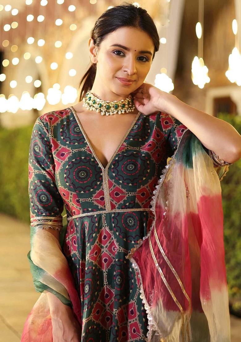 Multicolour Printed Muslin Kurta Set