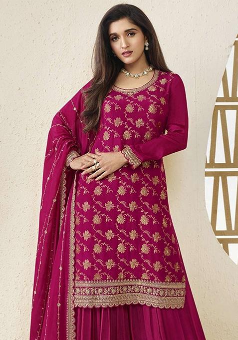 Iva Magenta kurta set main image 1
