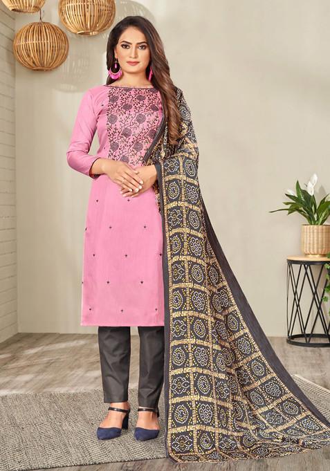 Pink Embroidered Zora Silk Kurta Set