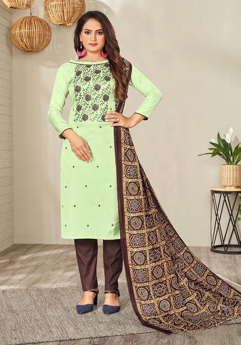 Green Embroidered Zora Silk Kurta Set