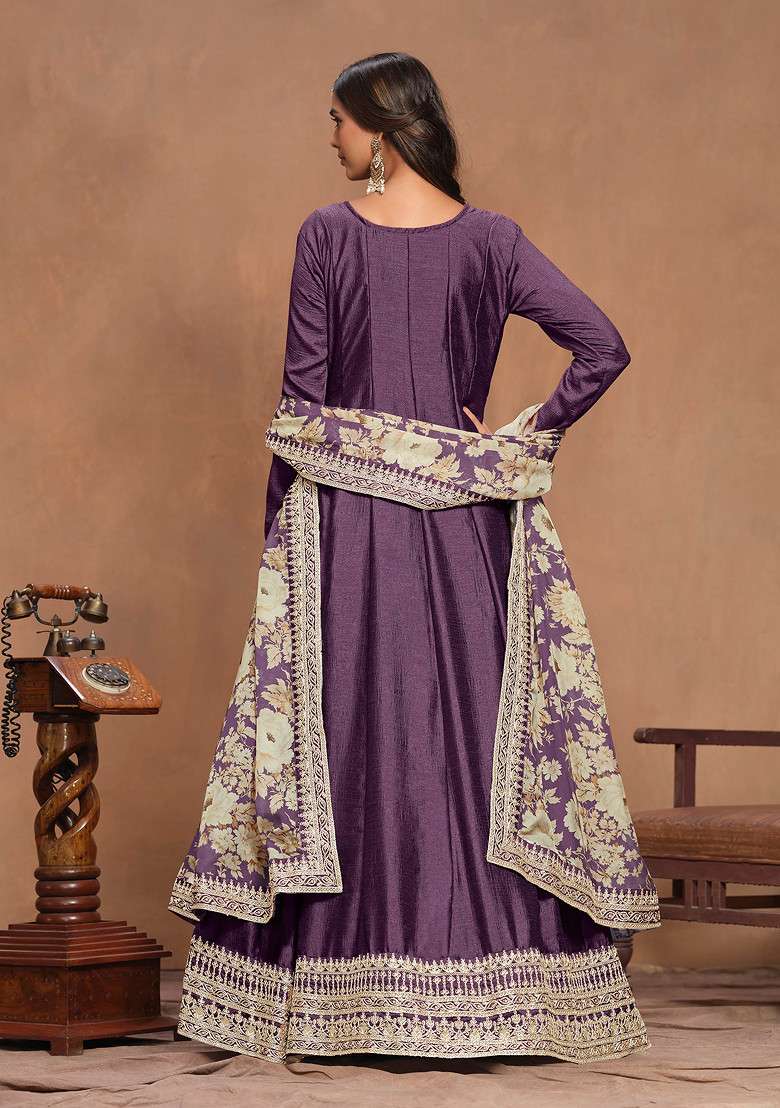 Rama Blue Embroidered Art Silk Kurta Set - Indya