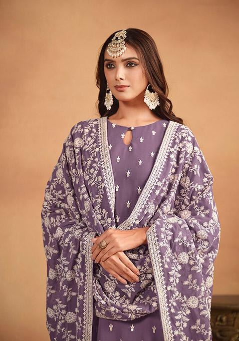 Violet SoS Gingham Handwoven Kurta Set main image 0