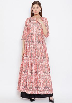 Coral Digital Print Muslin Kurta Set