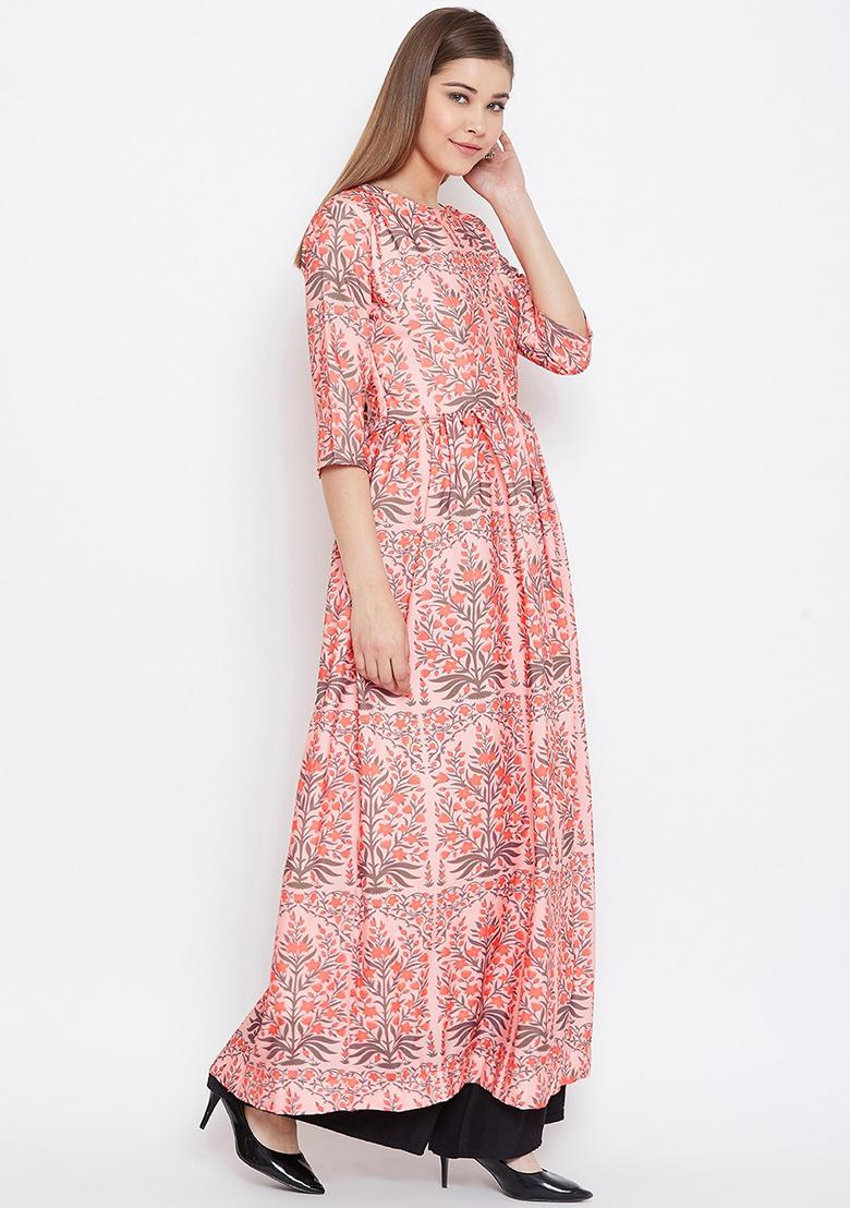 Coral Digital Print Muslin Kurta Set