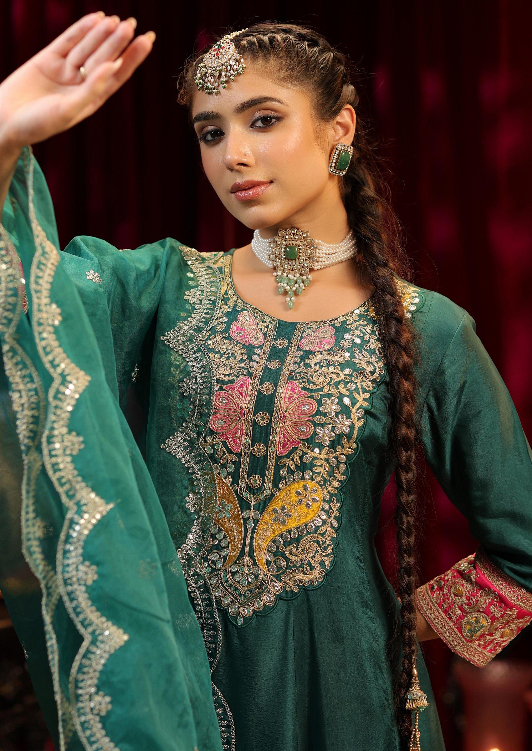 Buy Women Bottle Green Zari Woven Design Dupion Silk Buy Women Bottle Green Zari Woven Design Dupion Silk