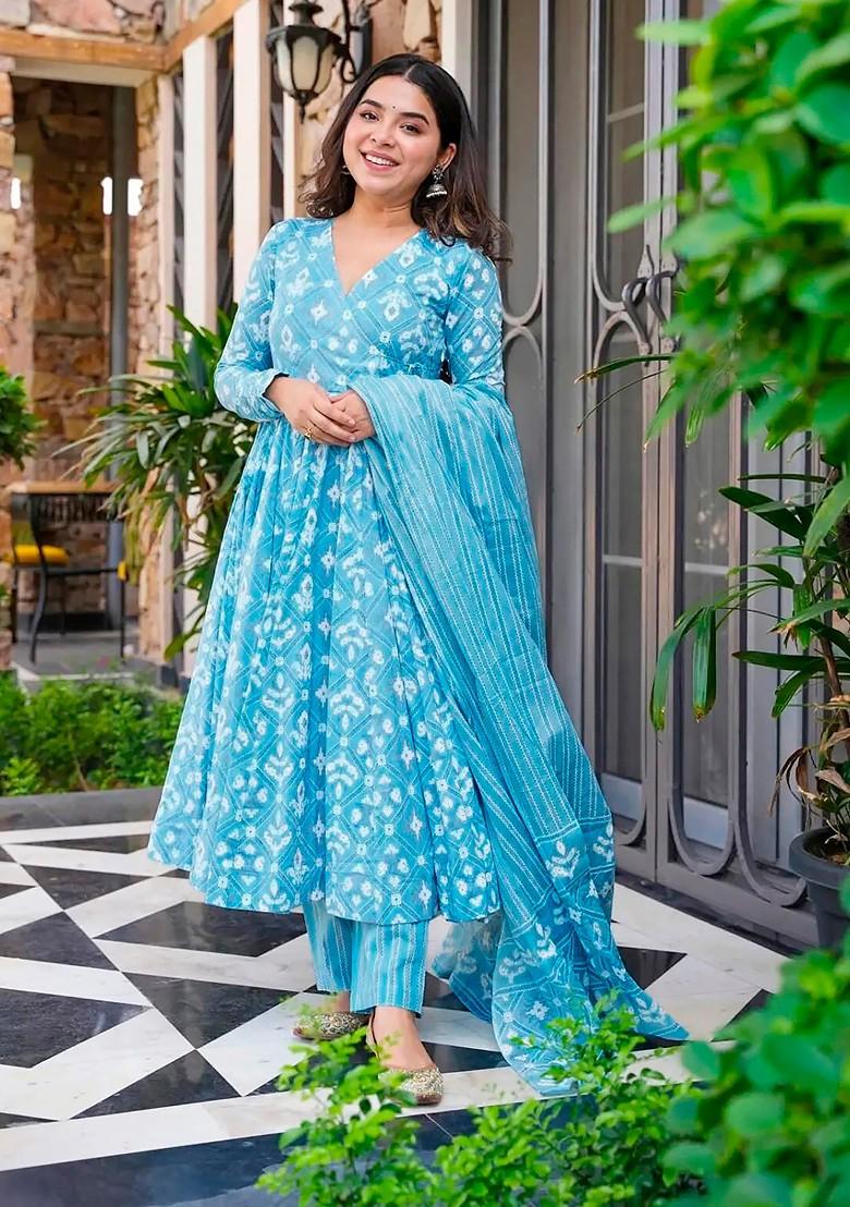Cream Printed Muslin Kurta And Dhoti
