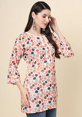 Multicolour Abstract Print Cotton Kurta