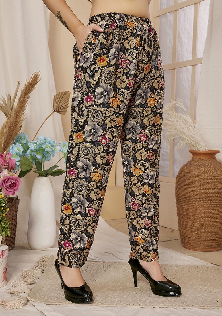 Black Abstract Print Rayon Kurta Set - Indya