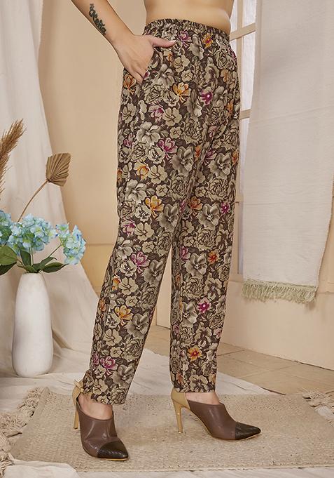 Multicolour Abstract Print Rayon Kurta Set