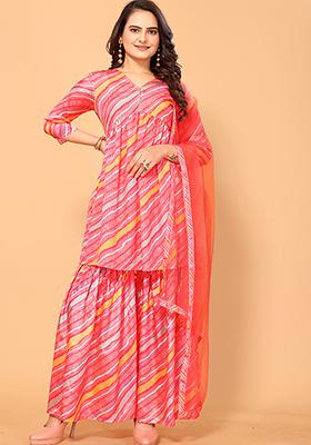 Pink Sequin Work Viscose Kurta Set