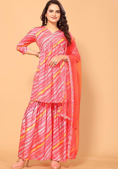 Pink Sequin Work Viscose Kurta Set