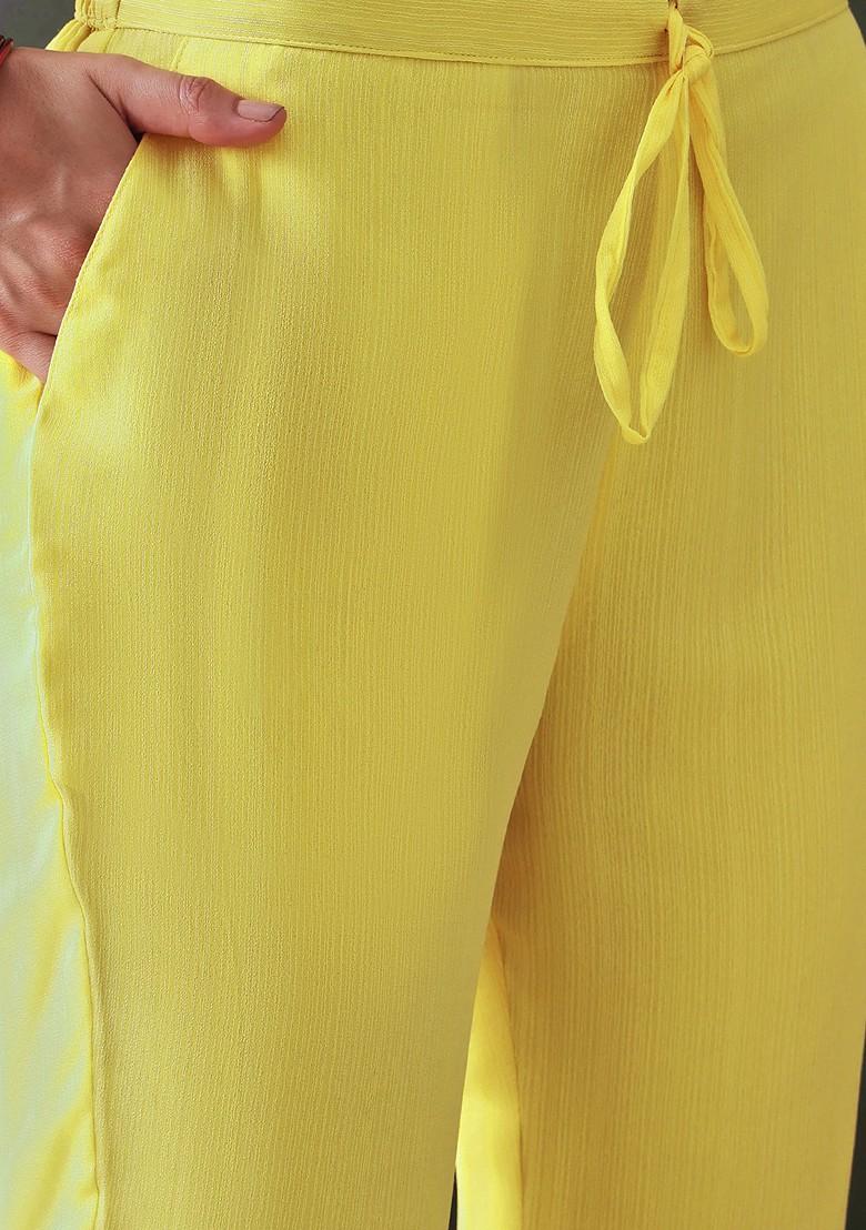 Yellow Zari Sequin Embroidered Georgette Kurta Set