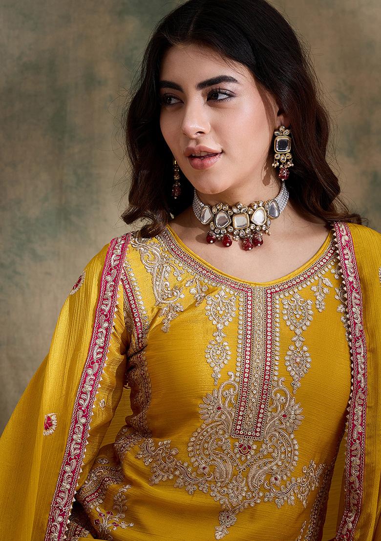 STRAIGHT SOLID CHINON KURTA SET main image 1