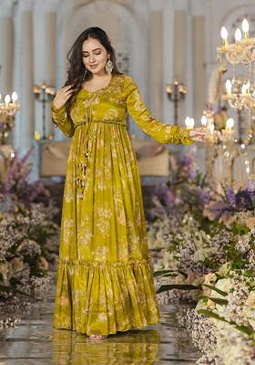 Green Printed Art Silk Sharara Set