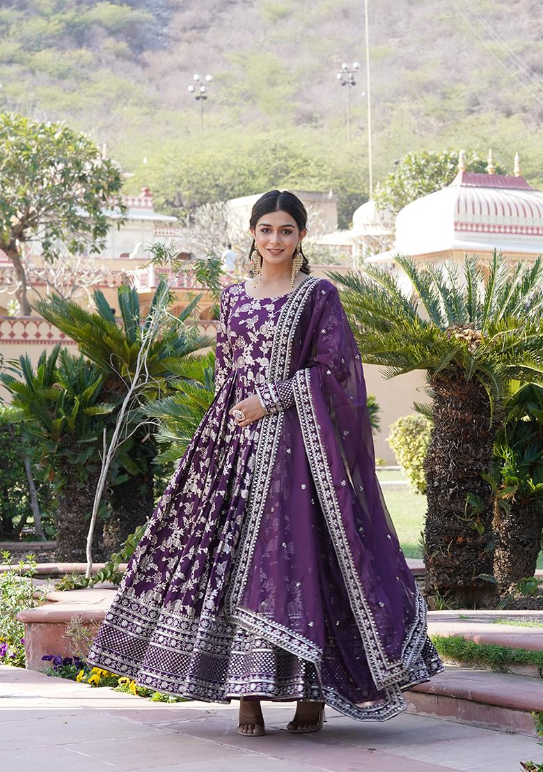 Wine Woven Viscose Kurta Set