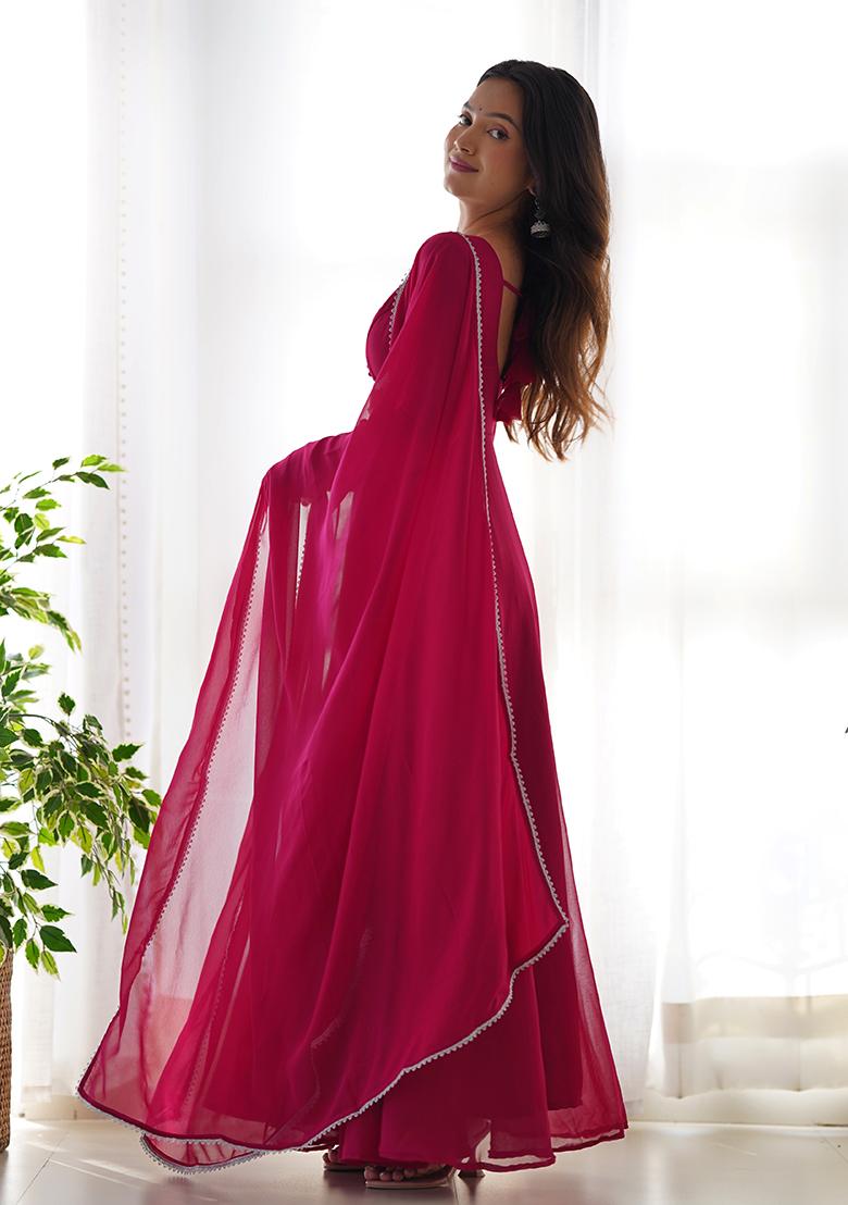 Dark Rani Solid Faux Georgette Kurta Set