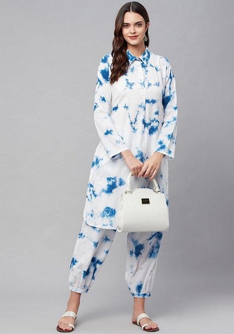 Blue Printed Cotton Co-Ords Set