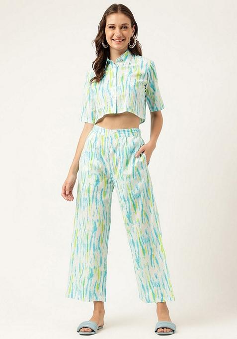 Blue Printed Cotton Co-Ords Set