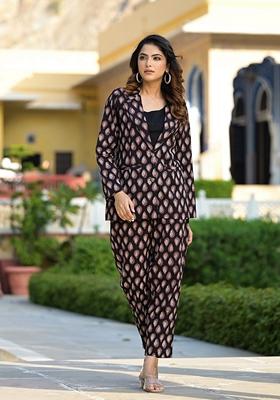 Black Printed Cotton Co-Ords Set