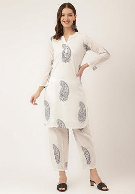 White Printed Pure Cotton Co-Ords Set