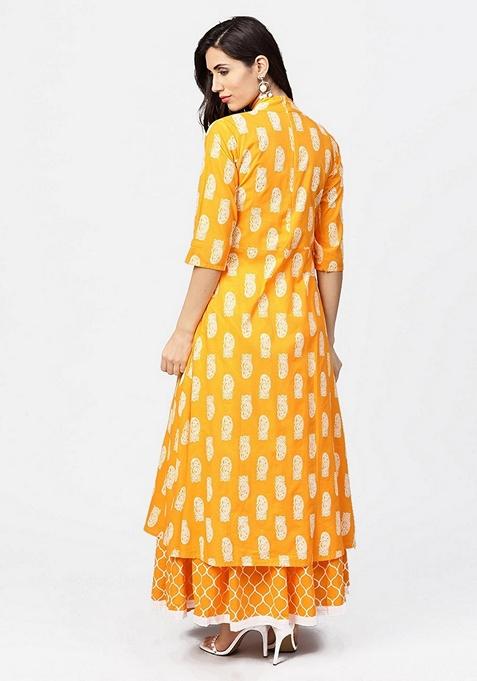 Yellow Printed Citrine Kurta Set main image 0