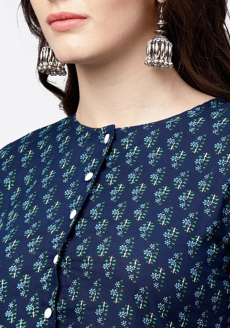 White Printed Pure Cotton Palazzo Set